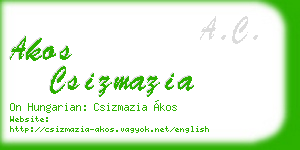 akos csizmazia business card